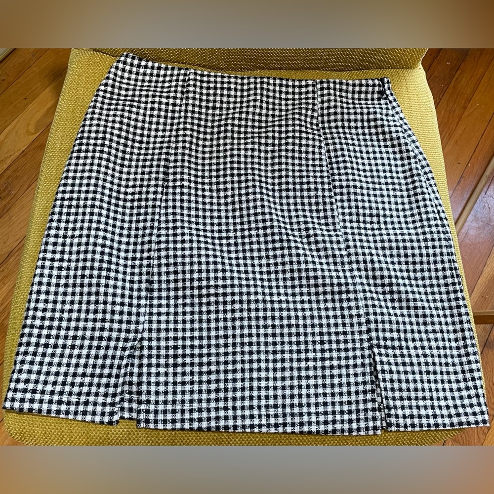 Zara Houndstooth Plaid Mini Skirt, Size X-Small